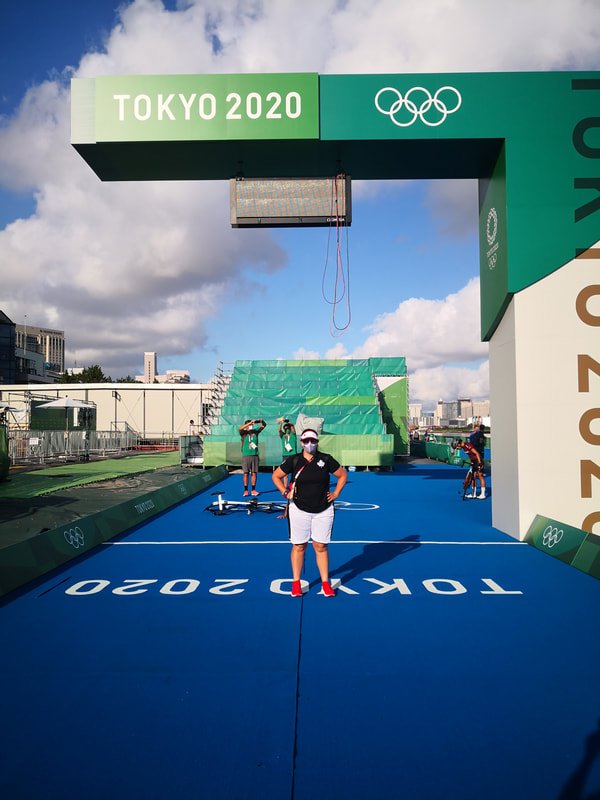 Coach Kyla Rollinson at the Tokyo Olympic Games